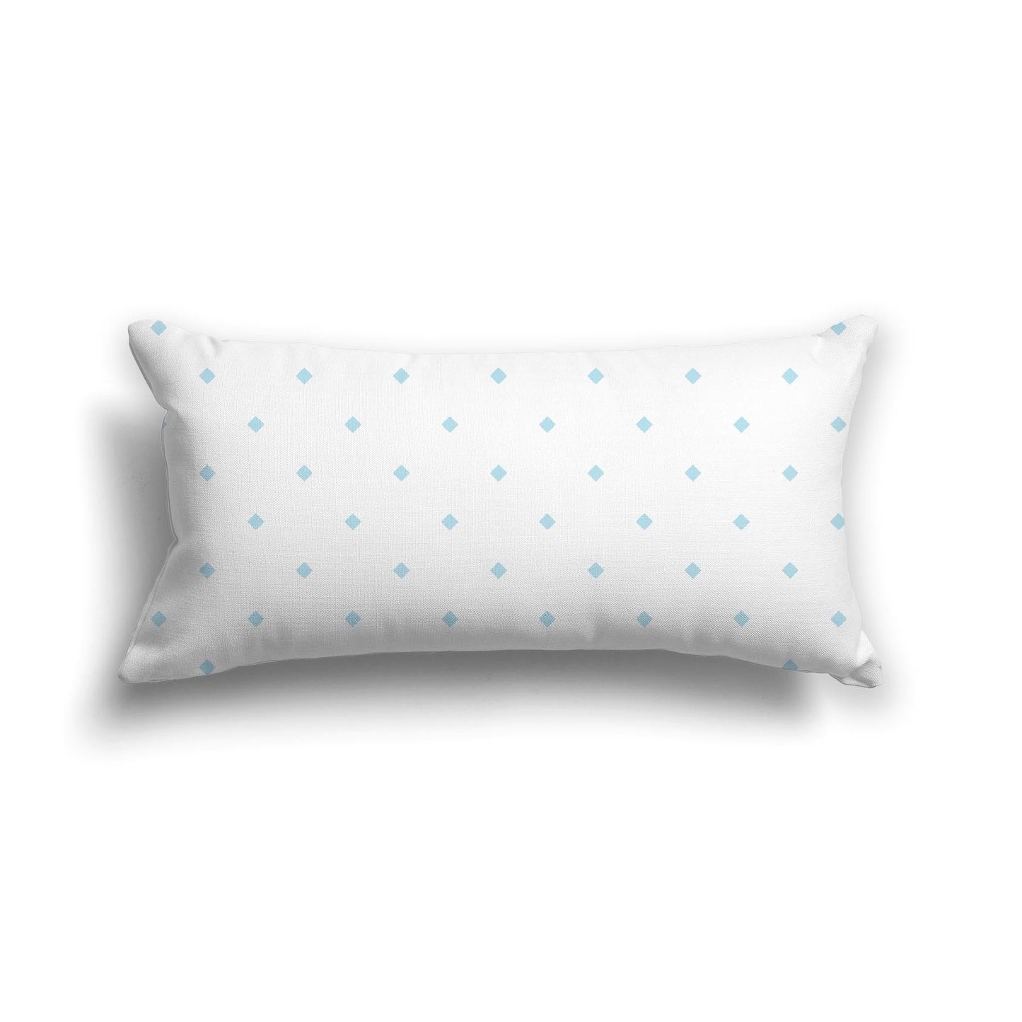Off-White Cotton Canvas Cushion Covers with Blue Diamonds on Front, CACU-CC-1370-101, 61 x 30 cm, 24 x 12 inches