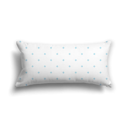Off-White Cotton Canvas Cushion Covers with Blue Diamonds on Front, CACU-CC-1370-101, 61 x 30 cm, 24 x 12 inches