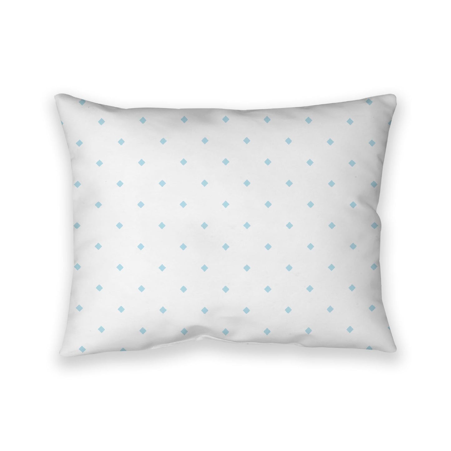 Off-White Cotton Canvas Cushion Covers with Blue Diamonds on Front, CACU-CC-1370-101, 66 x 51 cm, 26 x 20 inches