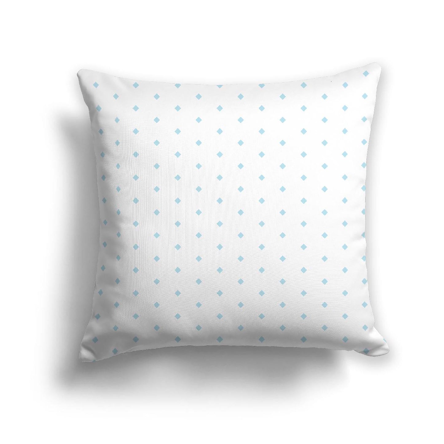 Off-White Cotton Canvas Cushion Covers with Fine Blue Diamonds on Front, CACU-CC-1370-111