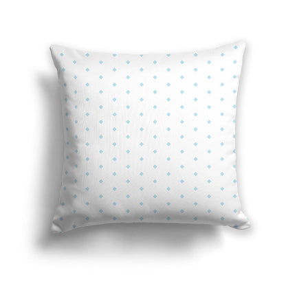 Off-White Cotton Canvas Cushion Covers with Fine Blue Diamonds on Front, CACU-CC-1370-111