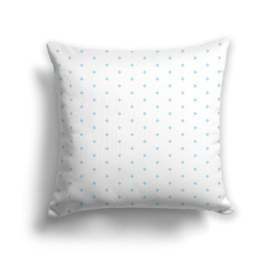Off-White Cotton Canvas Cushion Covers with Fine Blue Diamonds on Front, CACU-CC-1370-111