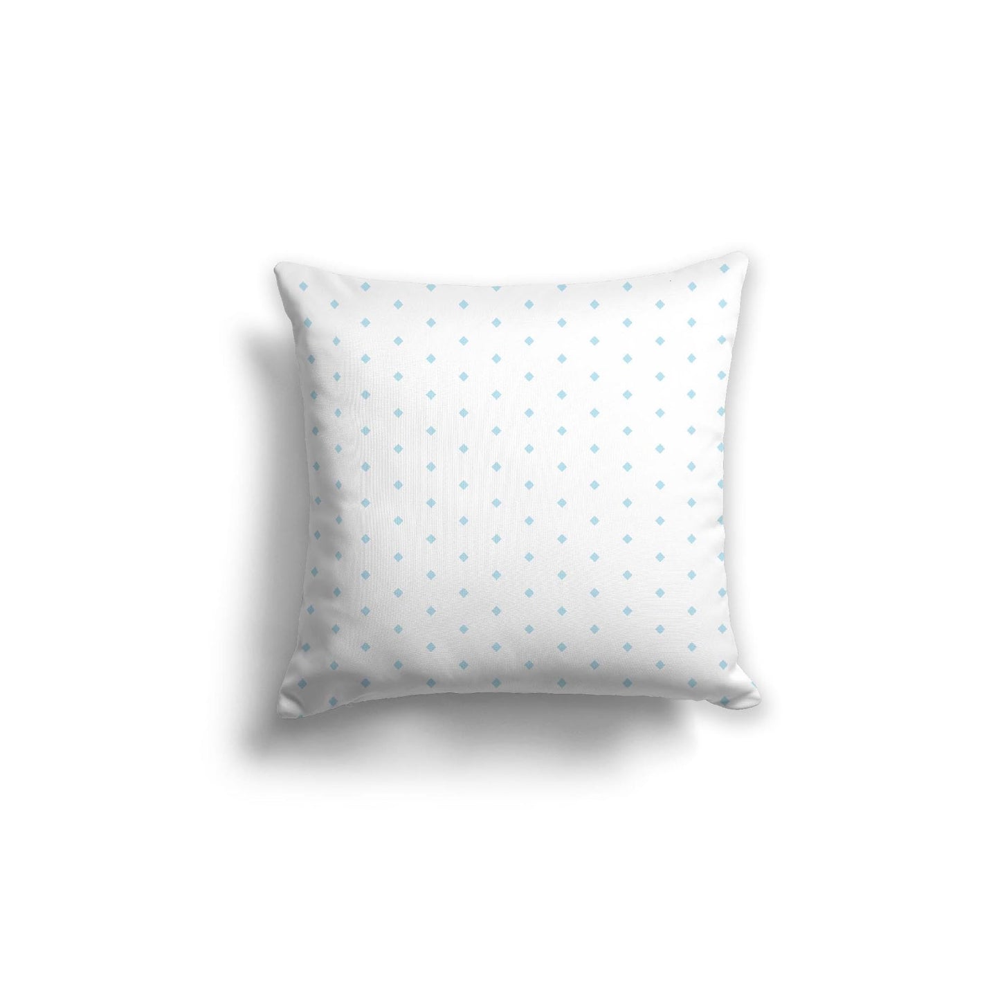Off-White Cotton Canvas Cushion Covers with Fine Blue Diamonds on Front, CACU-CC-1370-111, 46 x 46 cm, 18 x 18 inches