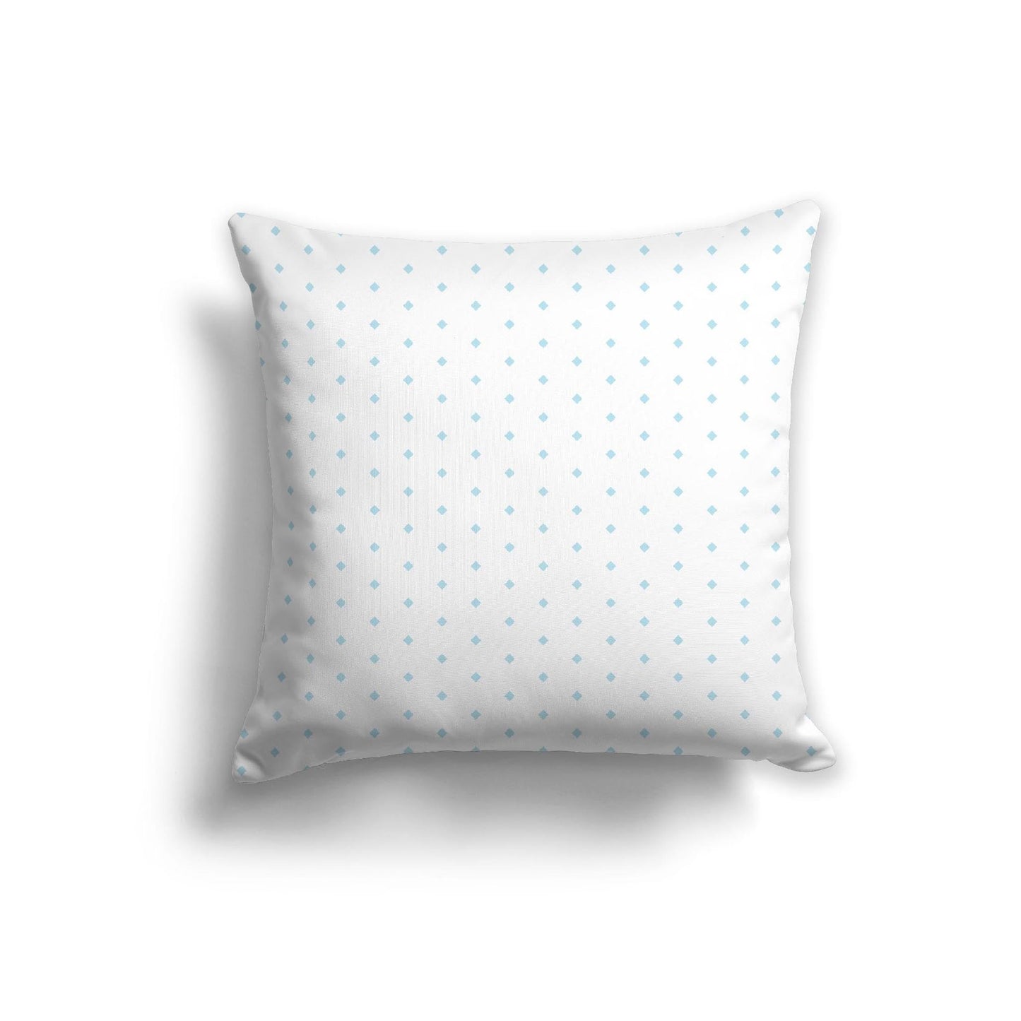 Off-White Cotton Canvas Cushion Covers with Fine Blue Diamonds on Front, CACU-CC-1370-111, 56 x 56 cm, 22 x 22 inches