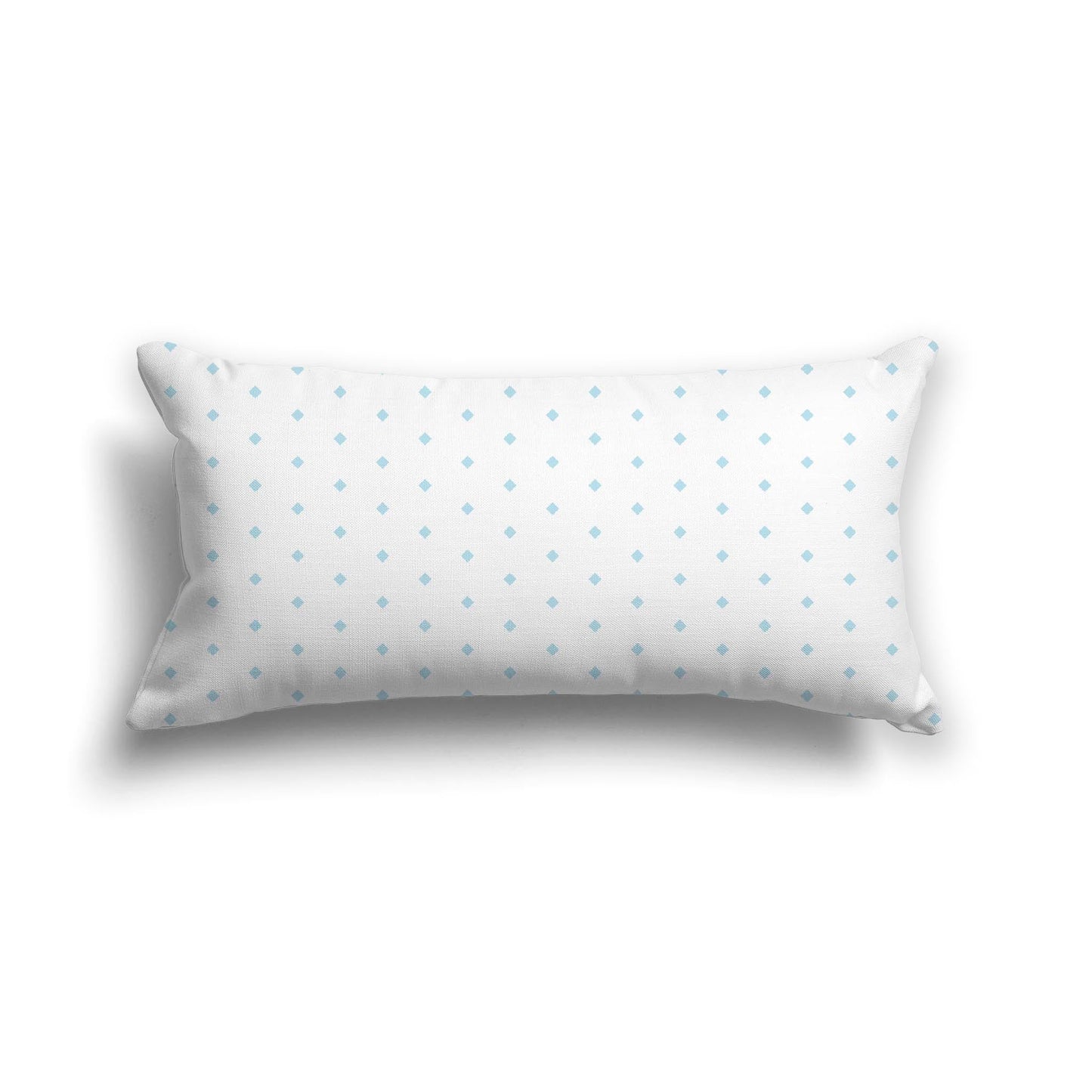 Off-White Cotton Canvas Cushion Covers with Fine Blue Diamonds on Front, CACU-CC-1370-111, 61 x 30 cm, 24 x 12 inches