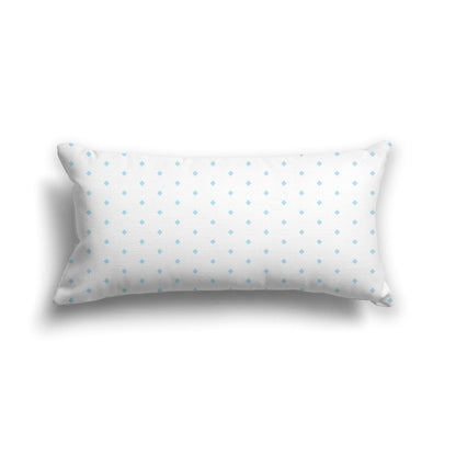 Off-White Cotton Canvas Cushion Covers with Fine Blue Diamonds on Front, CACU-CC-1370-111, 61 x 30 cm, 24 x 12 inches