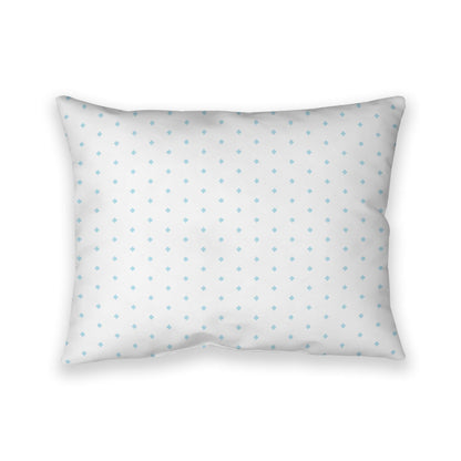 Off-White Cotton Canvas Cushion Covers with Fine Blue Diamonds on Front, CACU-CC-1370-111, 66 x 51 cm, 26 x 20 inches