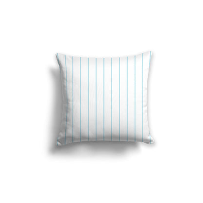 Off-White Cotton Canvas Cushion Covers with Fine Blue Stripes on Front, CACU-CC-1370-151, 46 x 46 cm, 18 x 18 inches