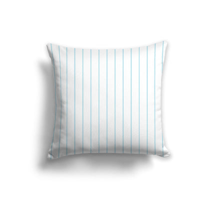 Off-White Cotton Canvas Cushion Covers with Fine Blue Stripes on Front, CACU-CC-1370-151, 56 x 56 cm, 22 x 22 inches