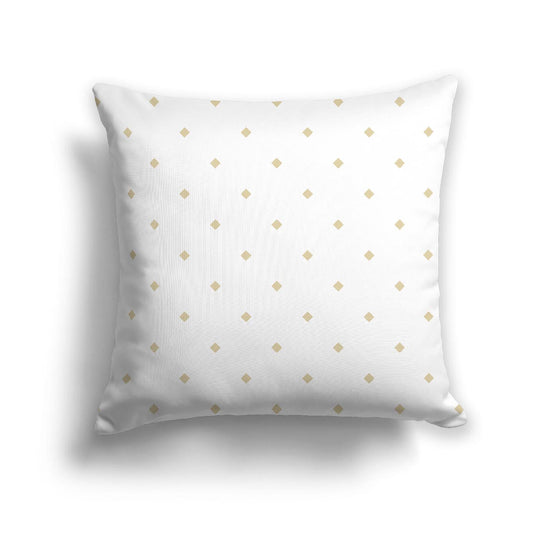 Off-White Cotton Canvas Cushion Covers with Desert Sand Diamonds on Front, CACU-CC-1371-101, 46 x 46 cm, 18 x 18 inches