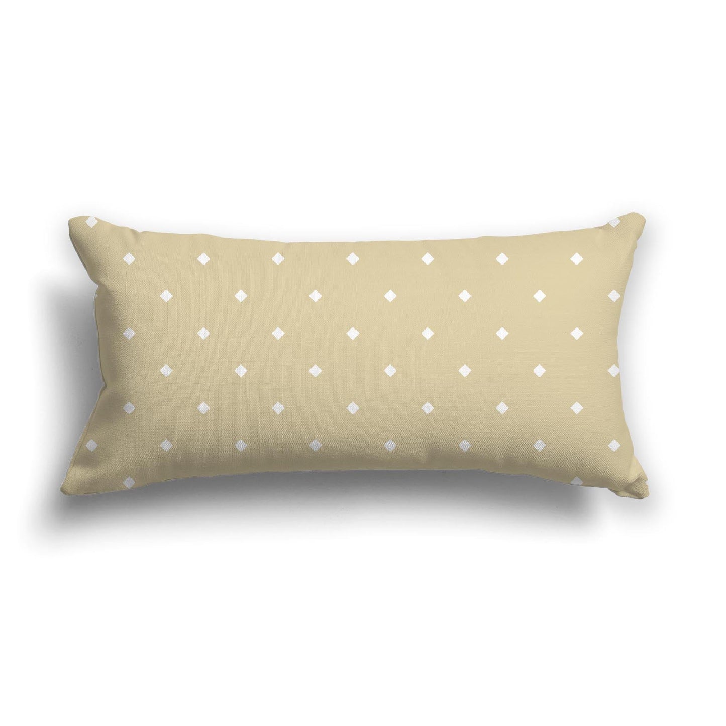 Desert Sand Cotton Canvas Cushion Covers with Off-White Diamonds on Front, CACU-CC-1371-102, 61 x 30 cm, 24 x 12 inches