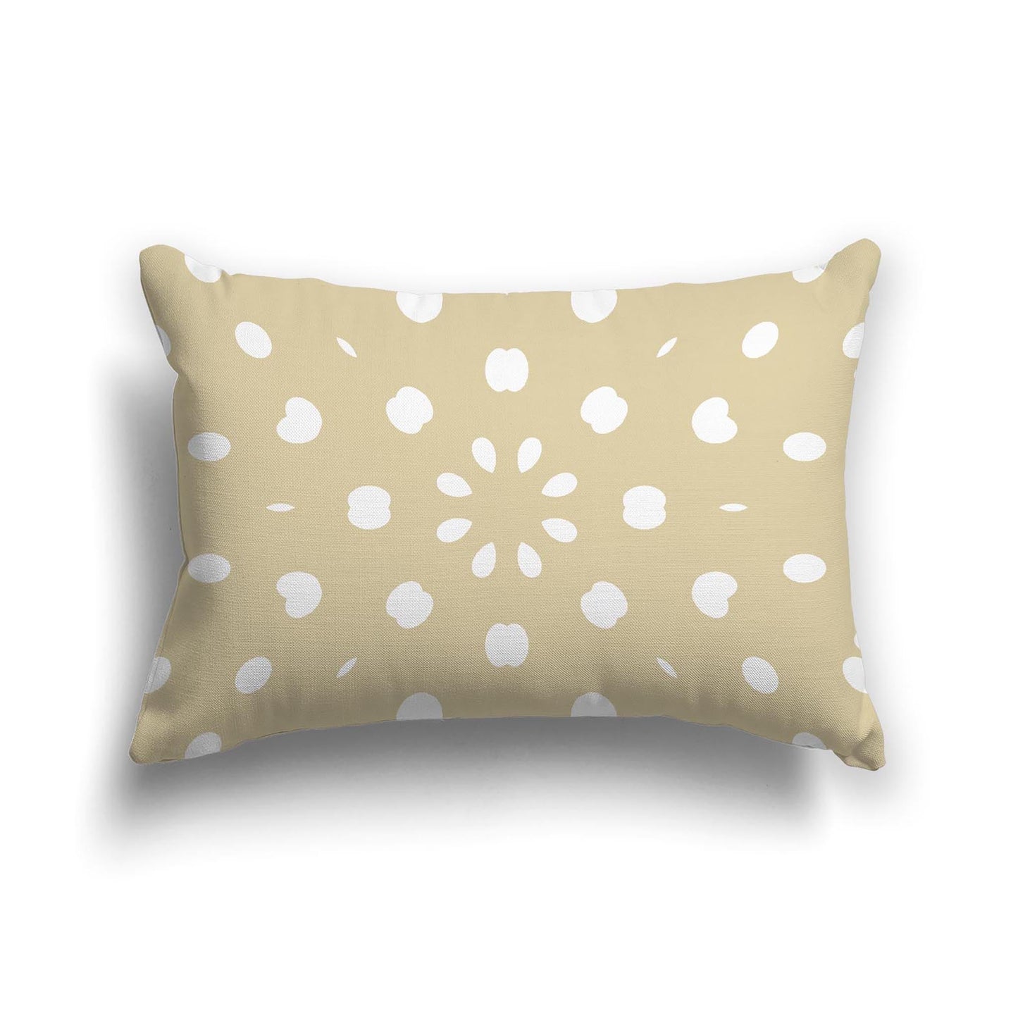 Desert Sand Cotton Canvas Cushion Covers with Off-White Burst Pattern on Front, CACU-CC-1371-232, 51 x 36 cm, 20 x 14 inches