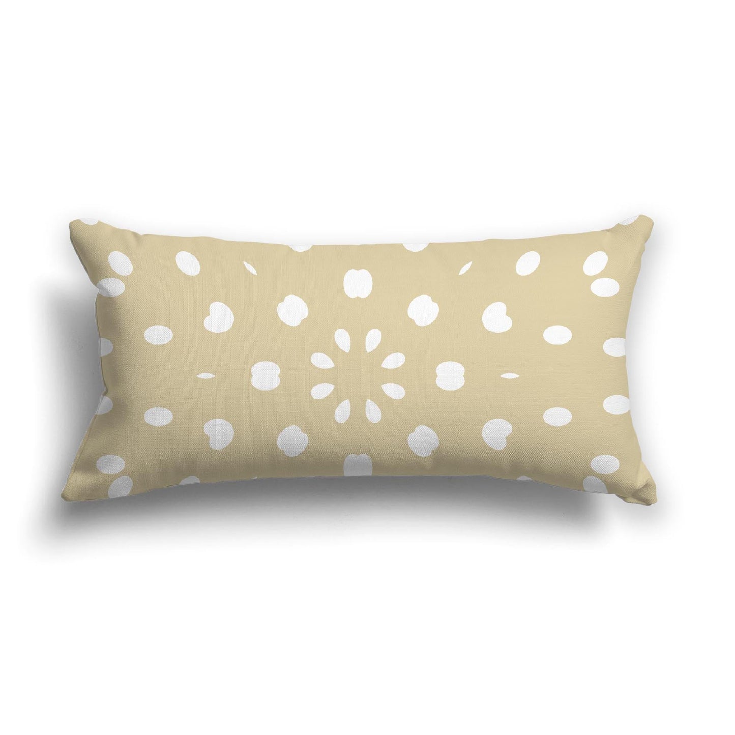 Desert Sand Cotton Canvas Cushion Covers with Off-White Burst Pattern on Front, CACU-CC-1371-232, 61 x 30 cm, 24 x 12 inches