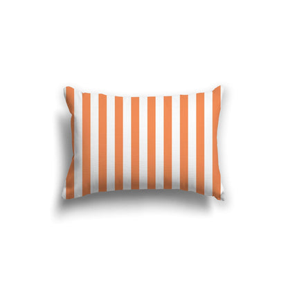 Off-White Cotton Canvas Cushion Covers with Orange Bars on Front, CACU-CC-1380-051, 51 x 36 cm, 20 x 14 inches