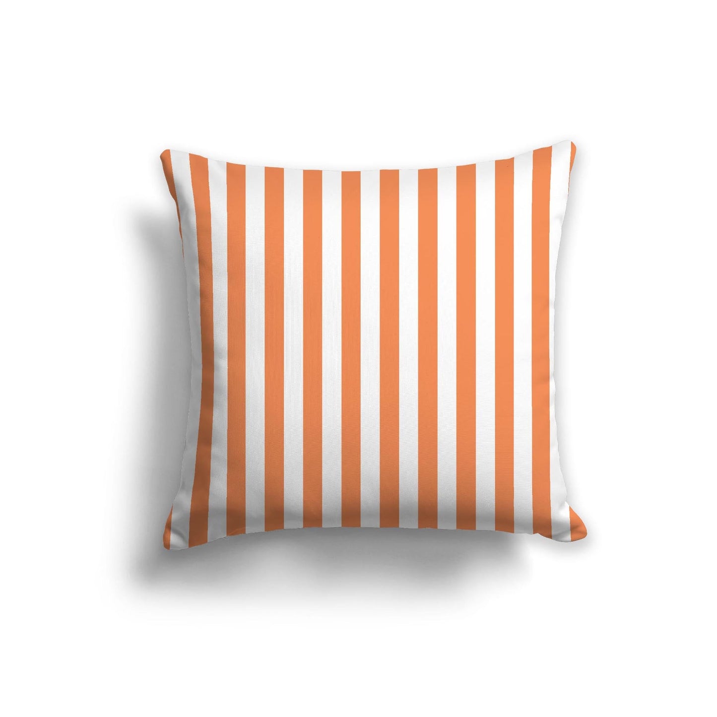 Off-White Cotton Canvas Cushion Covers with Orange Bars on Front, CACU-CC-1380-051, 56 x 56 cm, 22 x 22 inches
