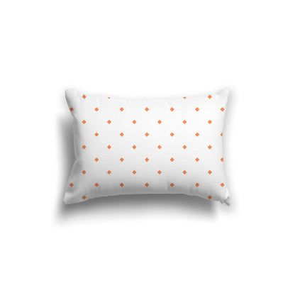 Off-White Cotton Canvas Cushion Covers with Orange Diamonds on Front, CACU-CC-1380-101, 51 x 36 cm, 20 x 14 inches