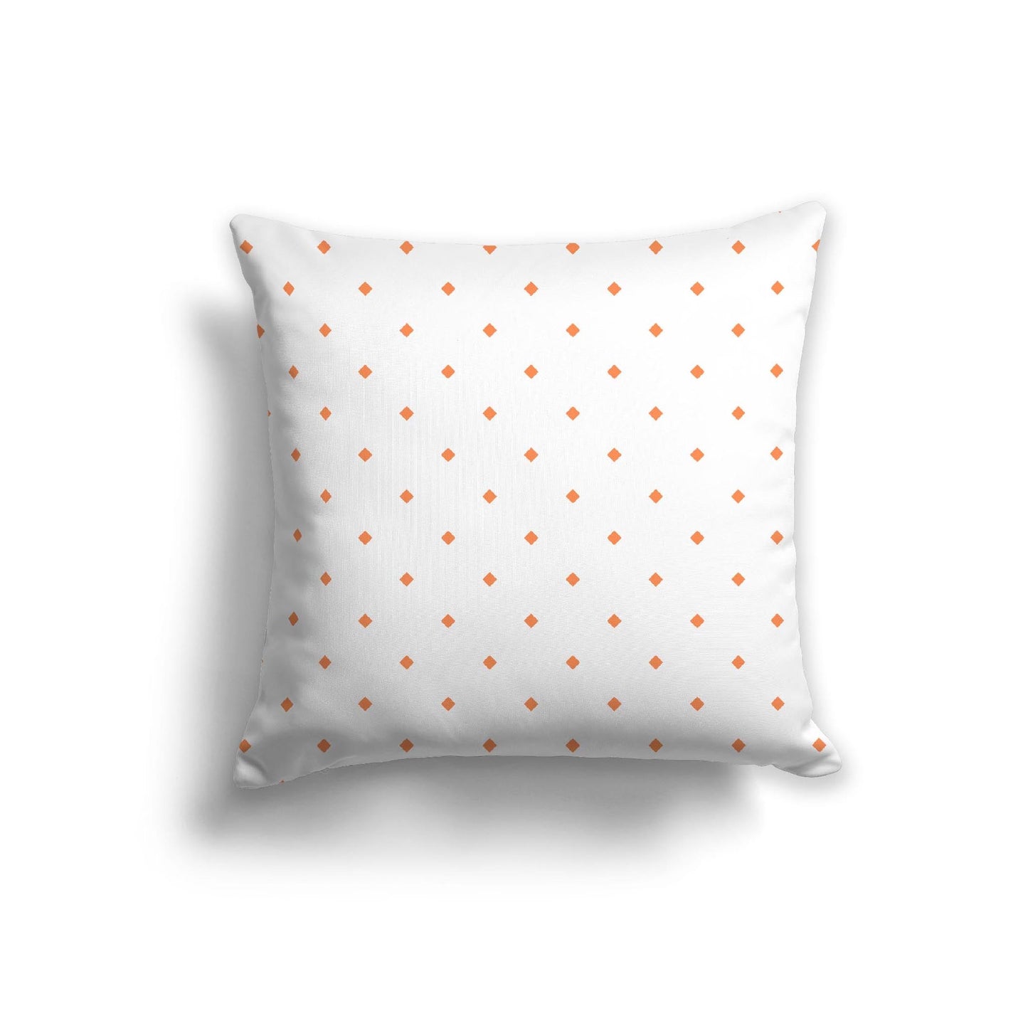 Off-White Cotton Canvas Cushion Covers with Orange Diamonds on Front, CACU-CC-1380-101, 56 x 56 cm, 22 x 22 inches