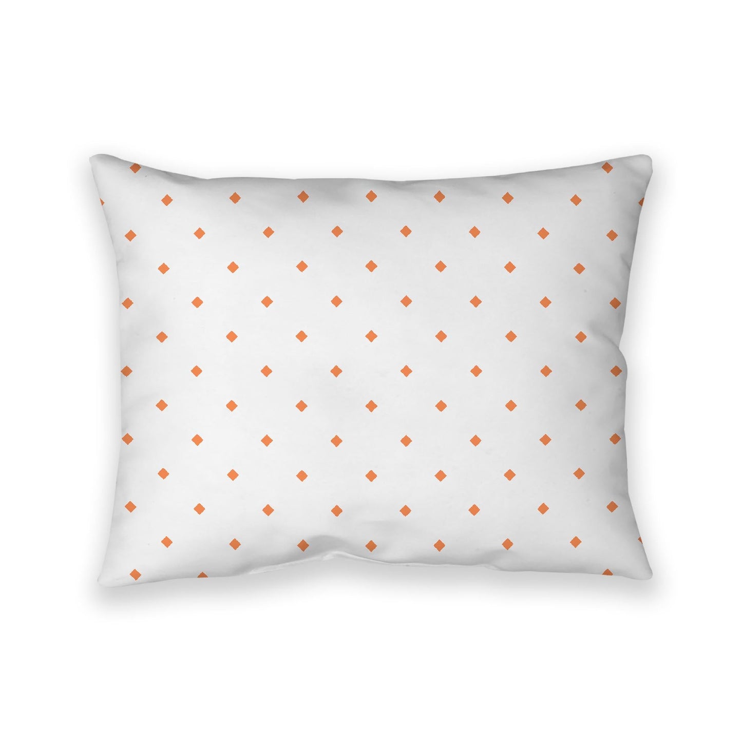 Off-White Cotton Canvas Cushion Covers with Orange Diamonds on Front, CACU-CC-1380-101, 66 x 51 cm, 26 x 20 inches