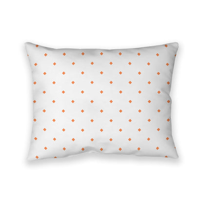 Off-White Cotton Canvas Cushion Covers with Orange Diamonds on Front, CACU-CC-1380-101, 66 x 51 cm, 26 x 20 inches