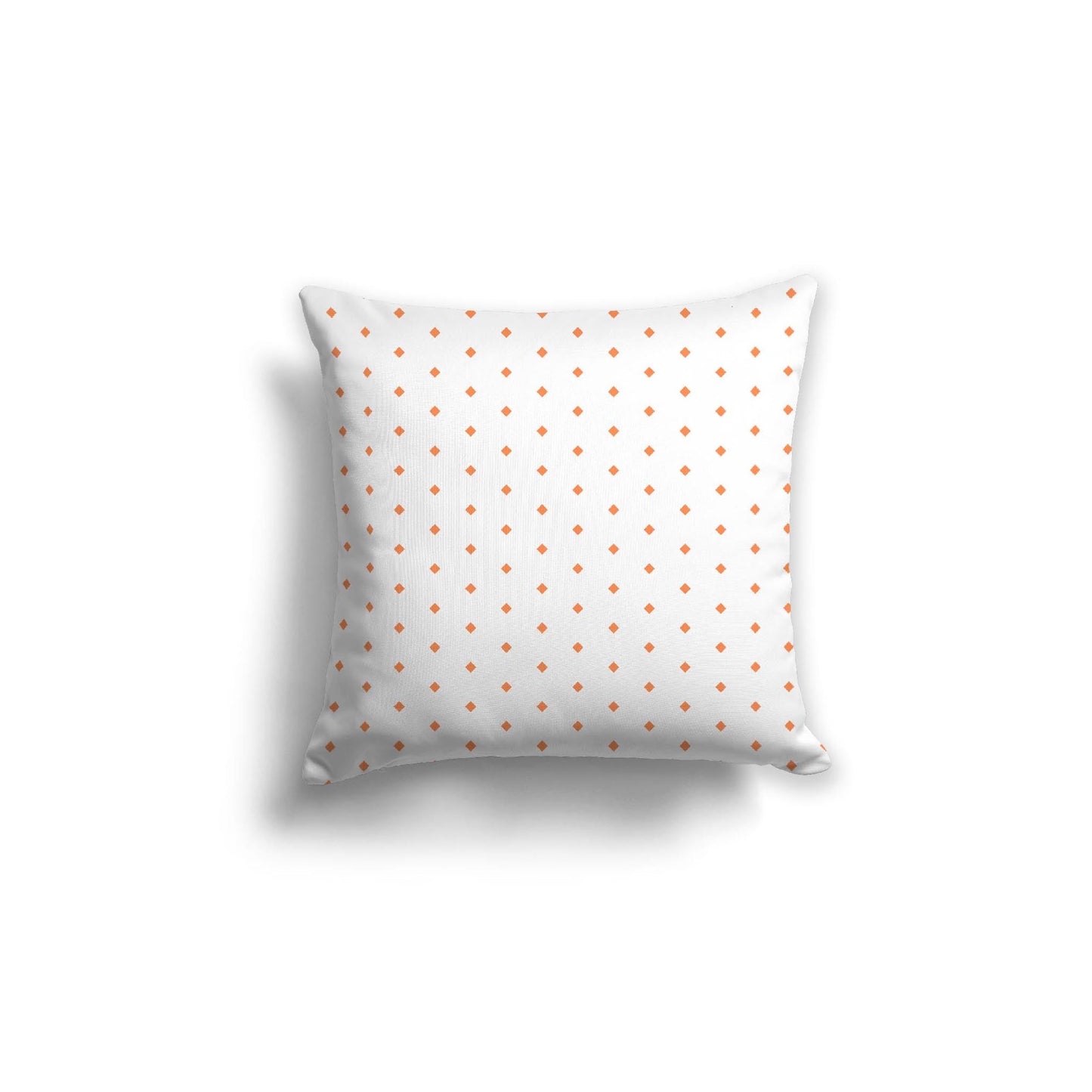 Off-White Cotton Canvas Cushion Covers with Fine Orange Diamonds on Front, CACU-CC-1380-111, 46 x 46 cm, 18 x 18 inches