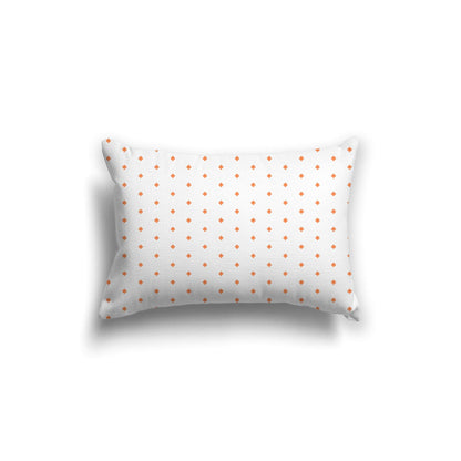 Off-White Cotton Canvas Cushion Covers with Fine Orange Diamonds on Front, CACU-CC-1380-111, 51 x 36 cm, 20 x 14 inches