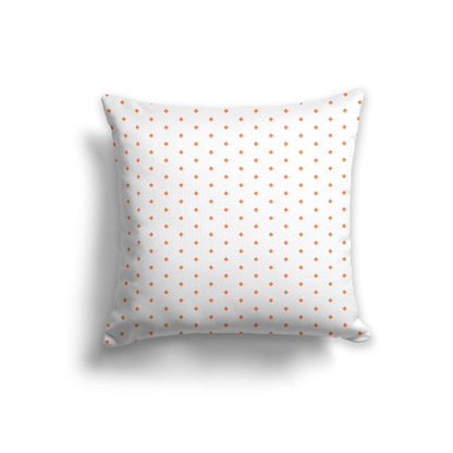 Off-White Cotton Canvas Cushion Covers with Fine Orange Diamonds on Front, CACU-CC-1380-111, 56 x 56 cm, 22 x 22 inches