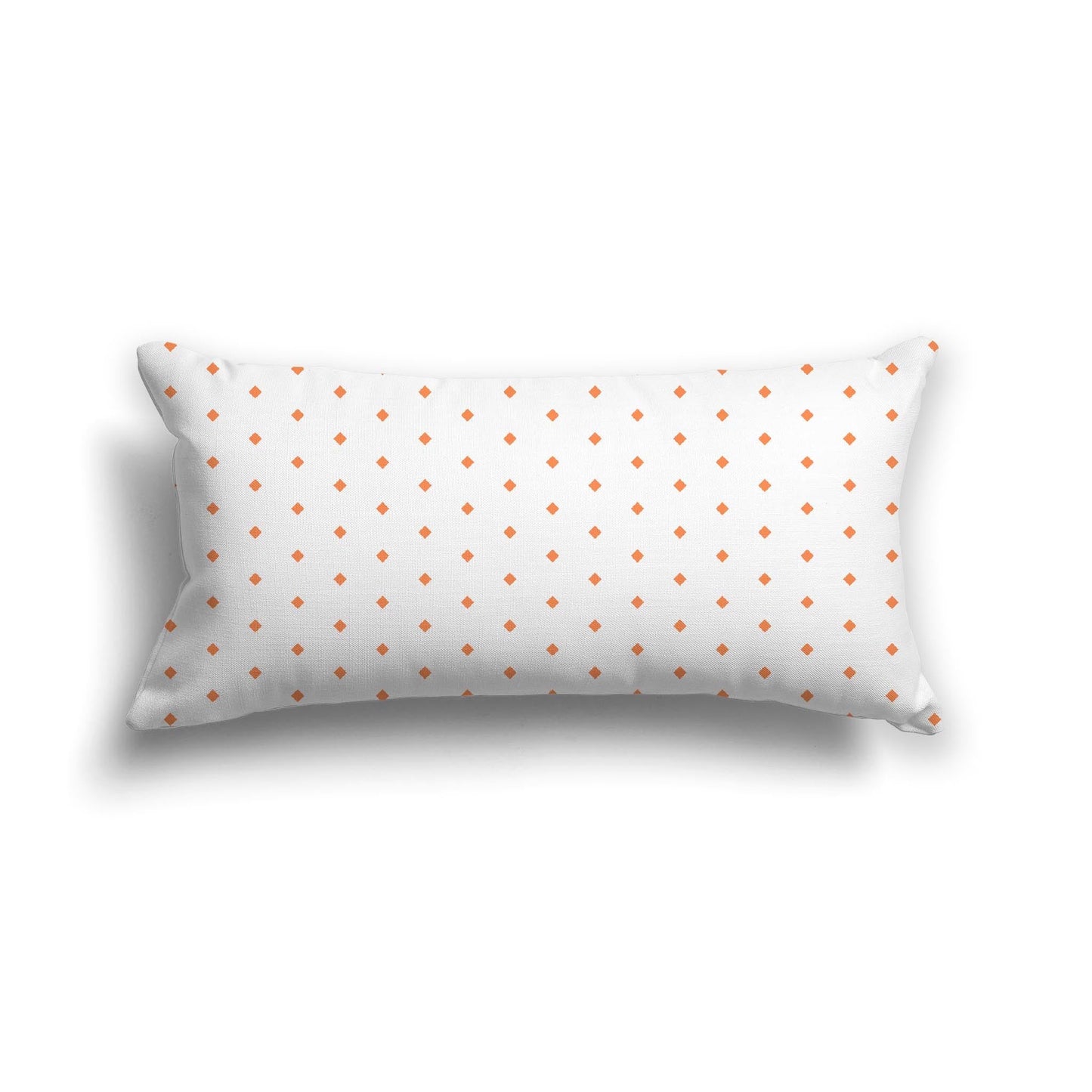 Off-White Cotton Canvas Cushion Covers with Fine Orange Diamonds on Front, CACU-CC-1380-111, 61 x 30 cm, 24 x 12 inches