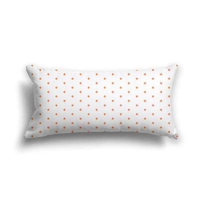 Off-White Cotton Canvas Cushion Covers with Fine Orange Diamonds on Front, CACU-CC-1380-111, 61 x 30 cm, 24 x 12 inches