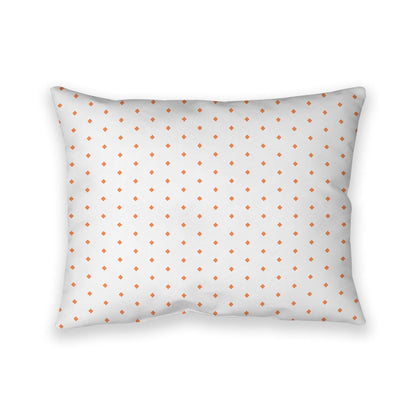 Off-White Cotton Canvas Cushion Covers with Fine Orange Diamonds on Front, CACU-CC-1380-111, 66 x 51 cm, 26 x 20 inches