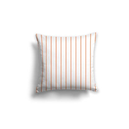 Off-White Cotton Canvas Cushion Covers with Fine Orange Stripes on Front, CACU-CC-1380-151, 46 x 46 cm, 18 x 18 inches
