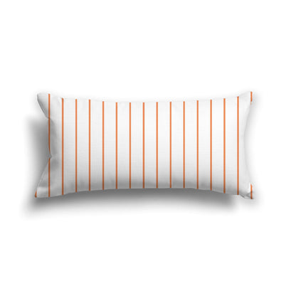 Off-White Cotton Canvas Cushion Covers with Fine Orange Stripes on Front, CACU-CC-1380-151, 61 x 30 cm, 24 x 12 inches