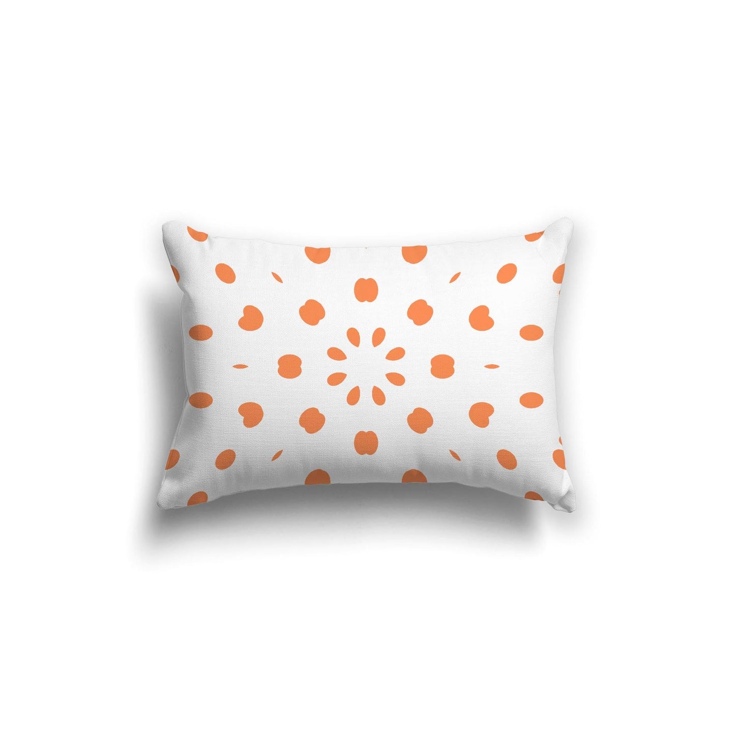 Off-White Cotton Canvas Cushion Covers with Orange Burst Pattern on Front, CACU-CC-1380-231, 51 x 36 cm, 20 x 14 inches