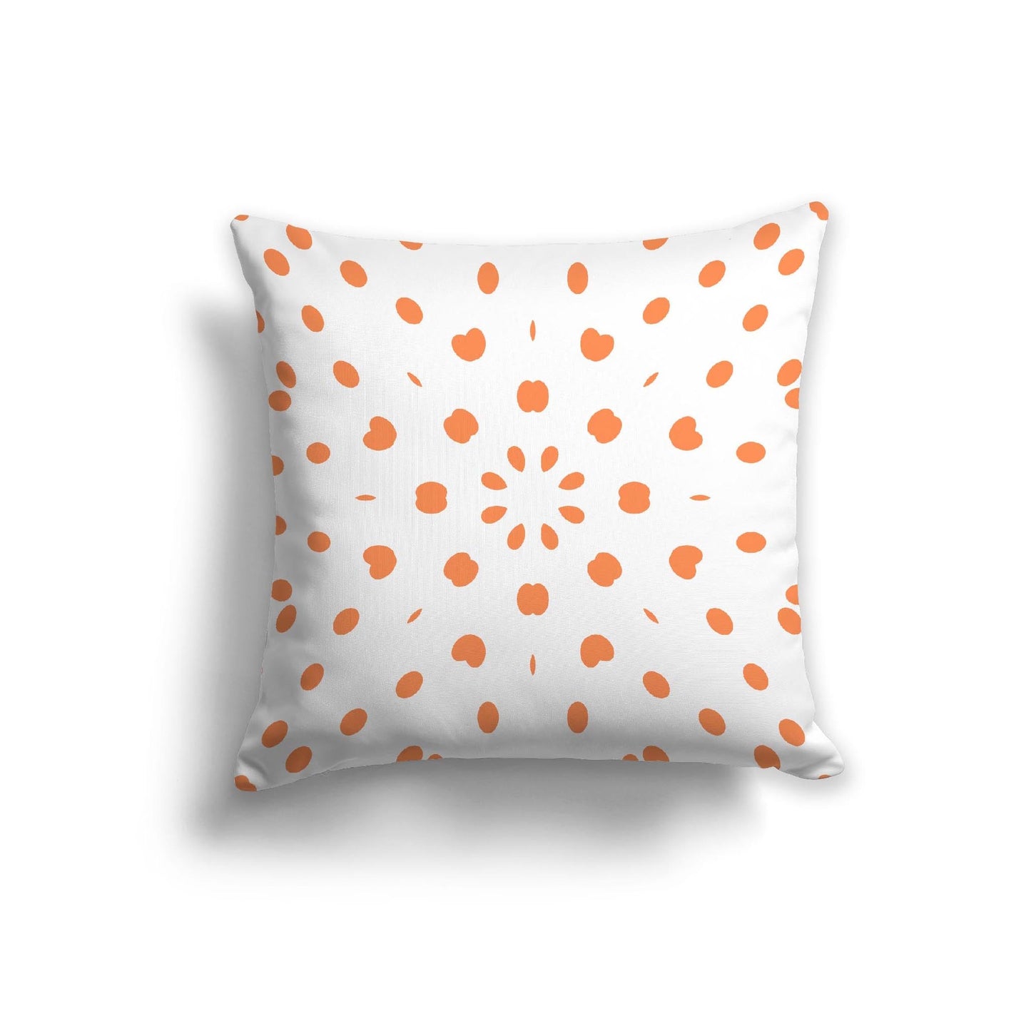 Off-White Cotton Canvas Cushion Covers with Orange Burst Pattern on Front, CACU-CC-1380-231, 56 x 56 cm, 22 x 22 inches