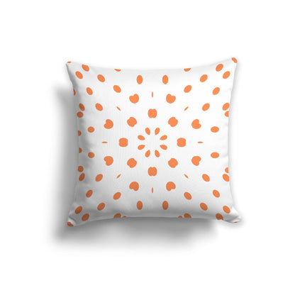 Off-White Cotton Canvas Cushion Covers with Orange Burst Pattern on Front, CACU-CC-1380-231, 56 x 56 cm, 22 x 22 inches