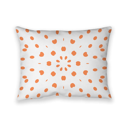 Off-White Cotton Canvas Cushion Covers with Orange Burst Pattern on Front, CACU-CC-1380-231, 66 x 51 cm, 26 x 20 inches