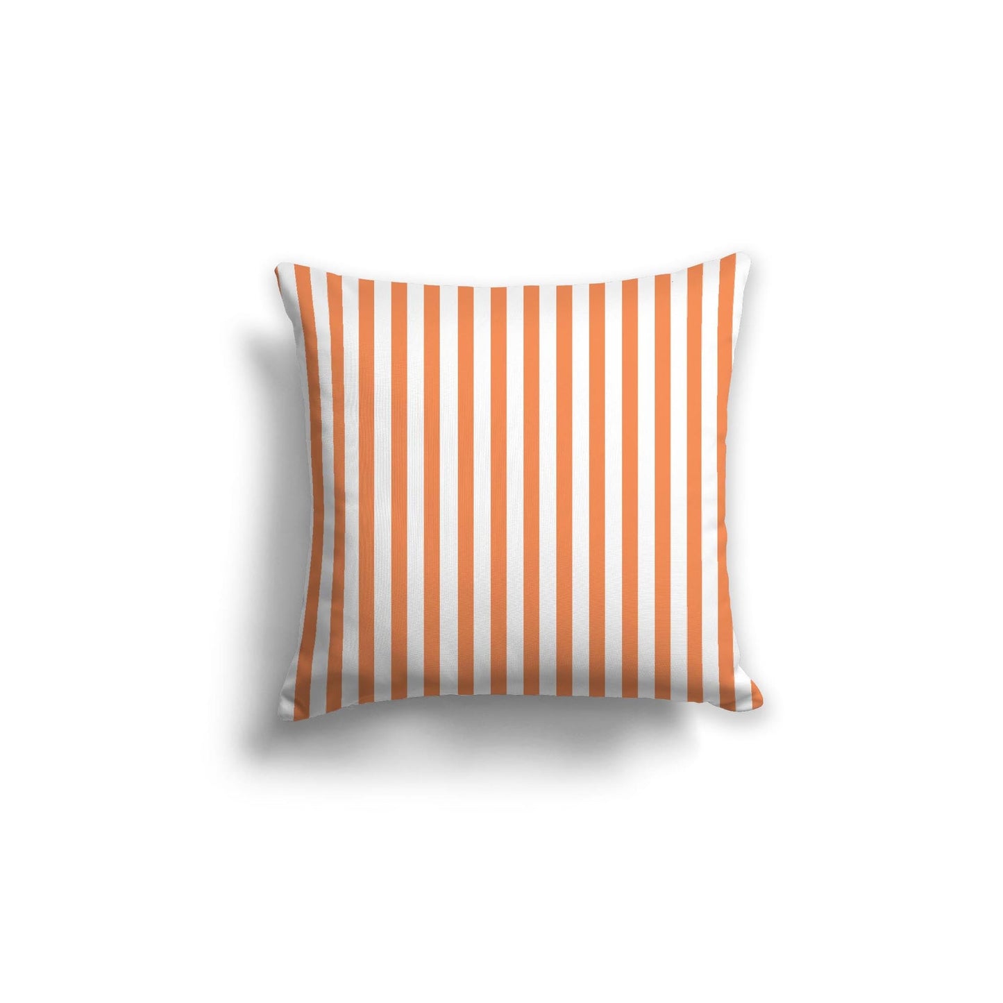 Off-White Cotton Canvas Cushion Covers with Thin Orange Bars on Front, CACU-CC-1380-241, 46 x 46 cm, 18 x 18 inches