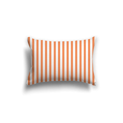 Off-White Cotton Canvas Cushion Covers with Thin Orange Bars on Front, CACU-CC-1380-241, 51 x 36 cm, 20 x 14 inches