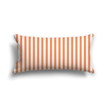 Off-White Cotton Canvas Cushion Covers with Thin Orange Bars on Front, CACU-CC-1380-241, 61 x 30 cm, 24 x 12 inches