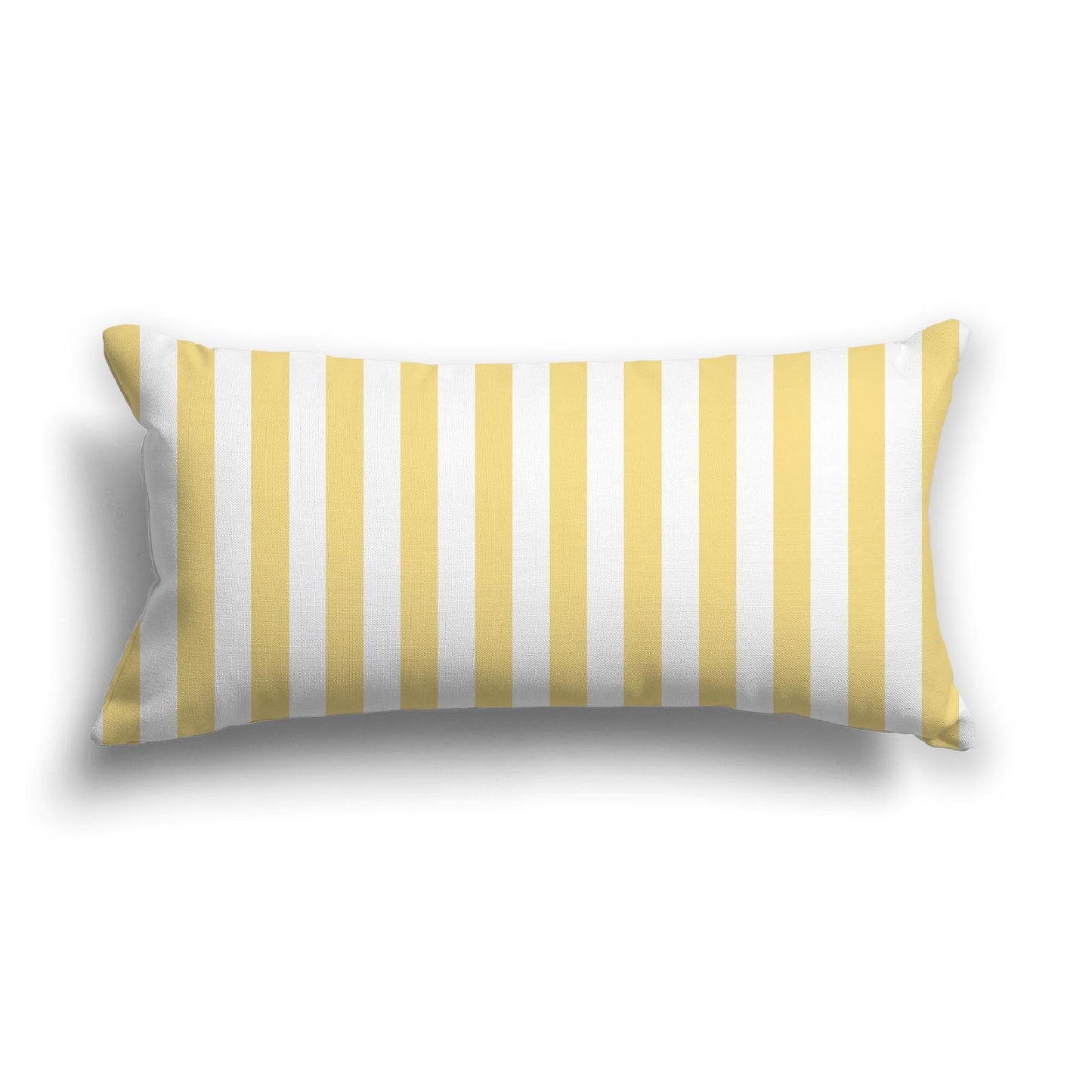 Off-White Cotton Canvas Cushion Covers with Yellow Bars on Front, CACU-CC-1381-051, 61 x 30 cm, 24 x 12 inches