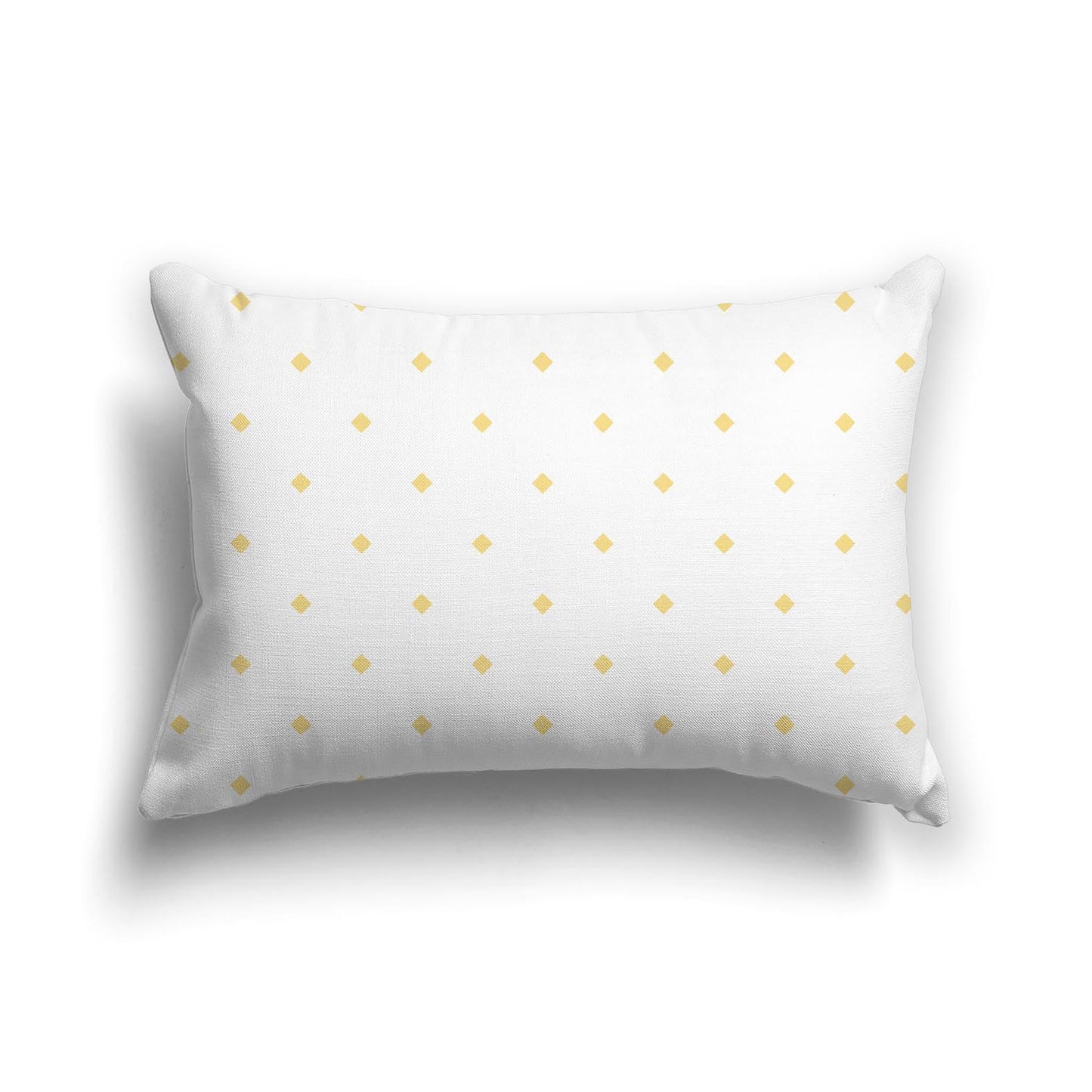Off-White Cotton Canvas Cushion Covers with Yellow Diamonds on Front, CACU-CC-1381-101, 51 x 36 cm, 20 x 14 inches