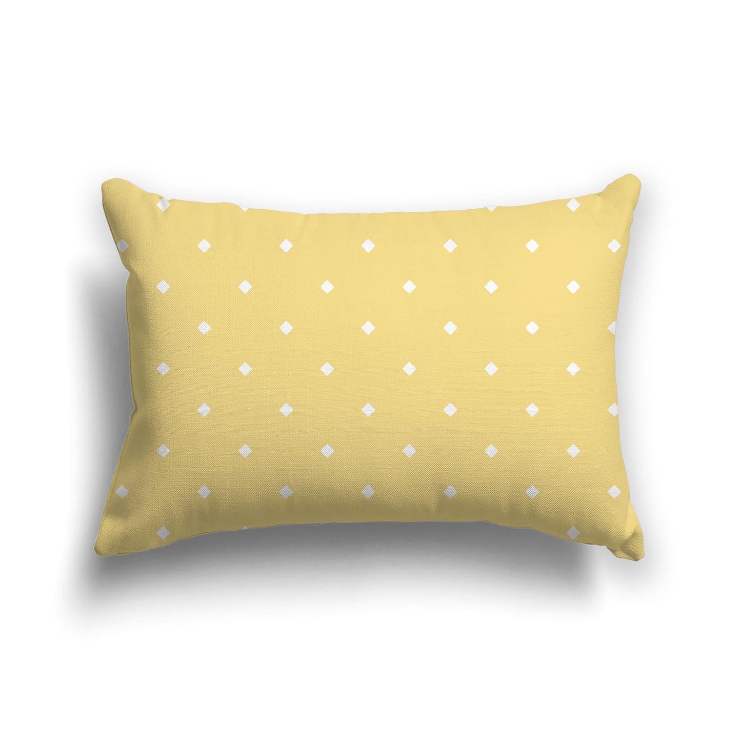 Yellow Cotton Canvas Cushion Covers with Off-White Diamonds on Front, CACU-CC-1381-102, 51 x 36 cm, 20 x 14 inches
