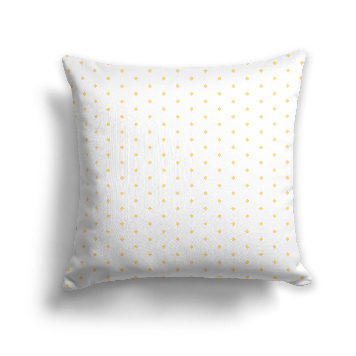 Off-White Cotton Canvas Cushion Covers with Fine Yellow Diamonds on Front, CACU-CC-1381-111, 56 x 56 cm, 22 x 22 inches