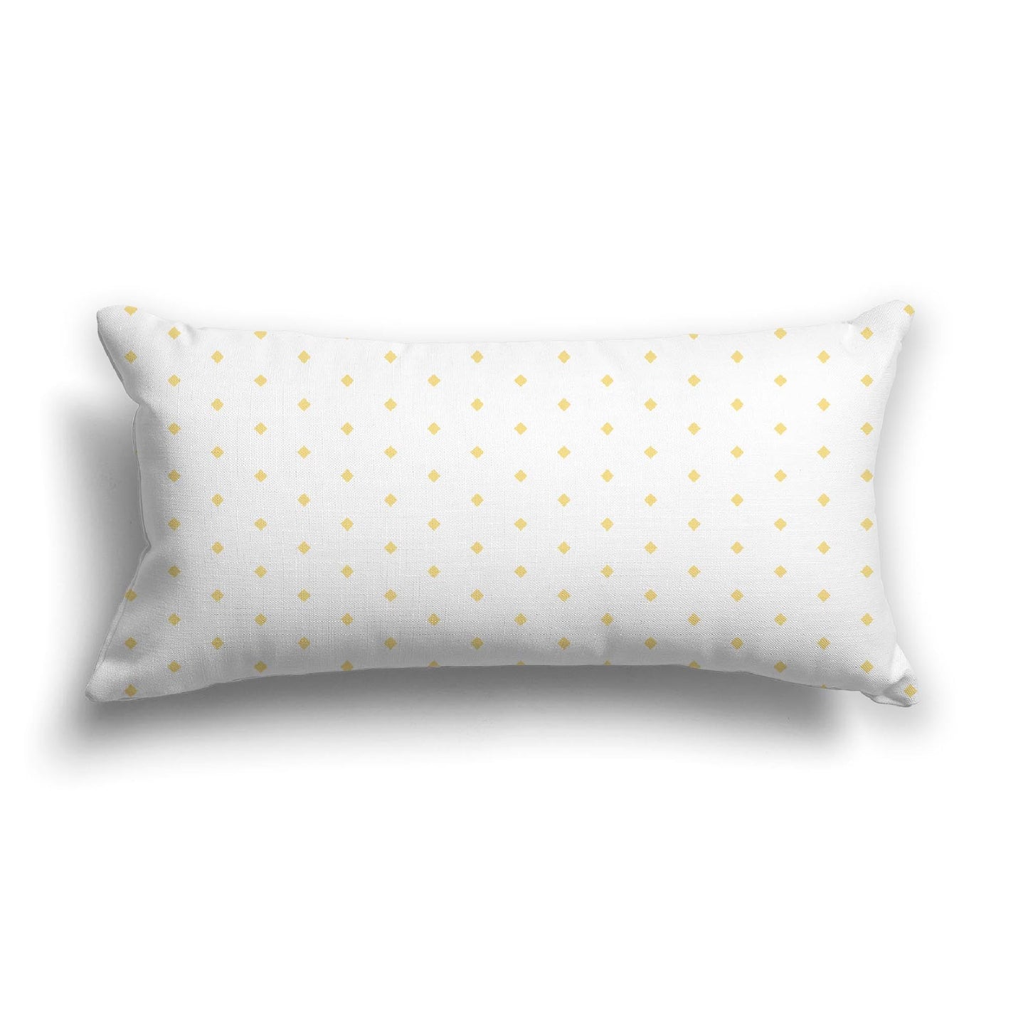 Off-White Cotton Canvas Cushion Covers with Fine Yellow Diamonds on Front, CACU-CC-1381-111, 61 x 30 cm, 24 x 12 inches