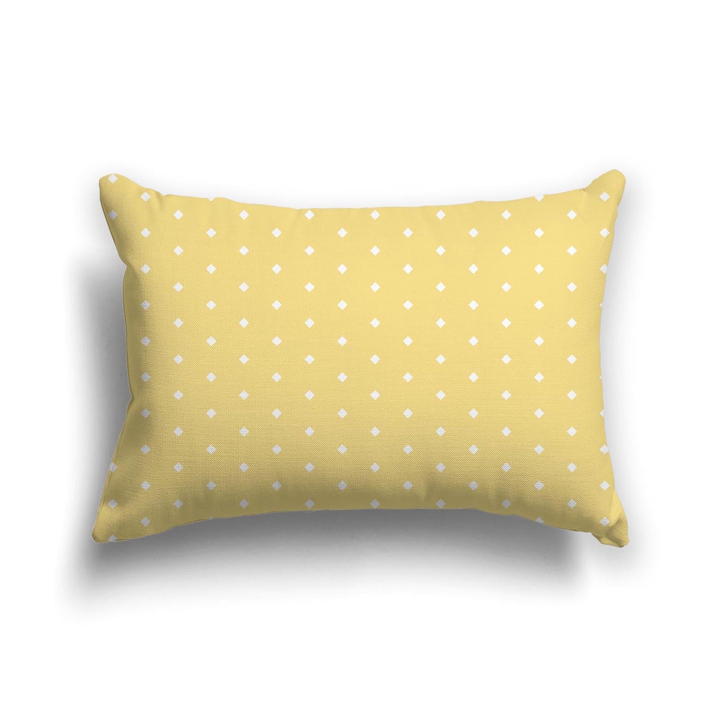 Yellow Cotton Canvas Cushion Covers with Fine Off-White Diamonds on Front, CACU-CC-1381-112, 51 x 36 cm, 20 x 14 inches