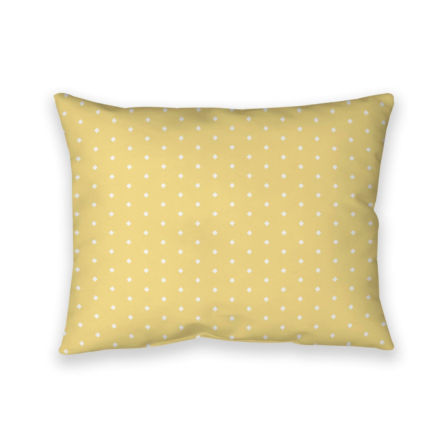 Yellow Cotton Canvas Cushion Covers with Fine Off-White Diamonds on Front, CACU-CC-1381-112, 66 x 51 cm, 26 x 20 inches