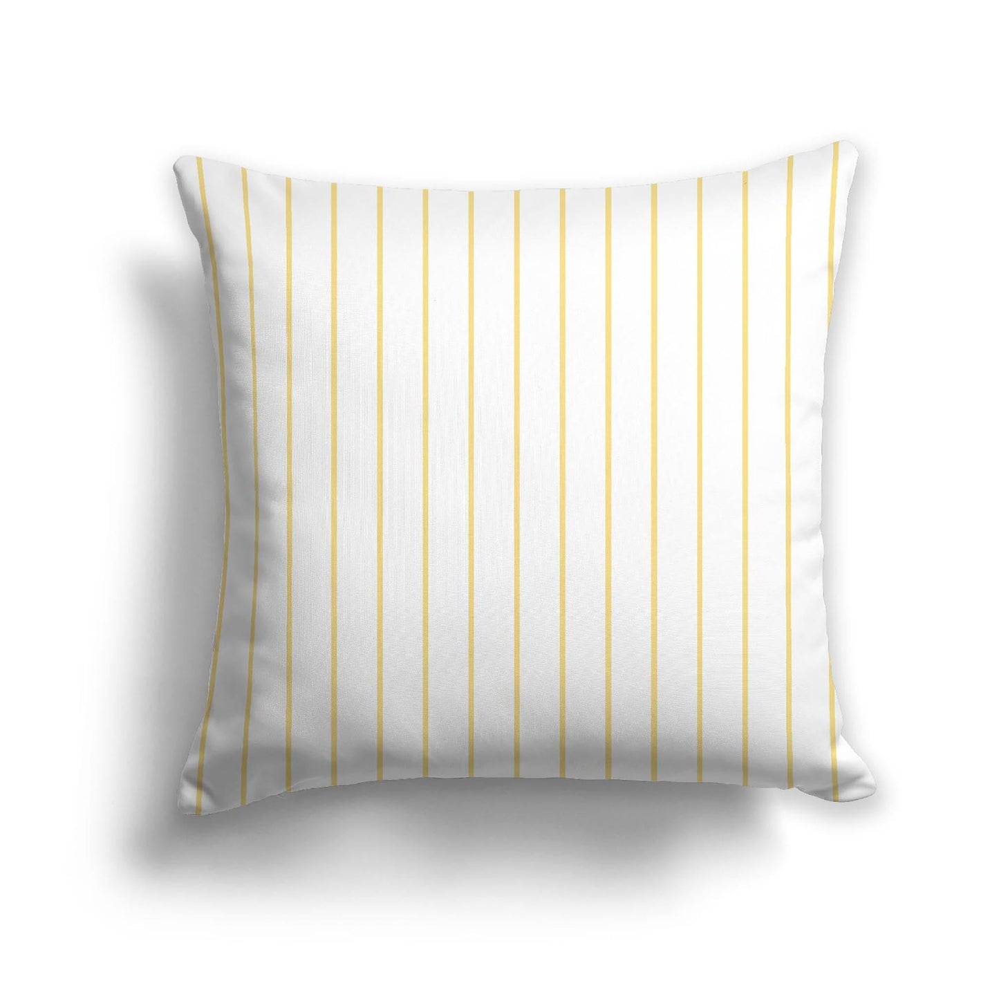 Off-White Cotton Canvas Cushion Covers with Fine Yellow Stripes on Front, CACU-CC-1381-151, 56 x 56 cm, 22 x 22 inches