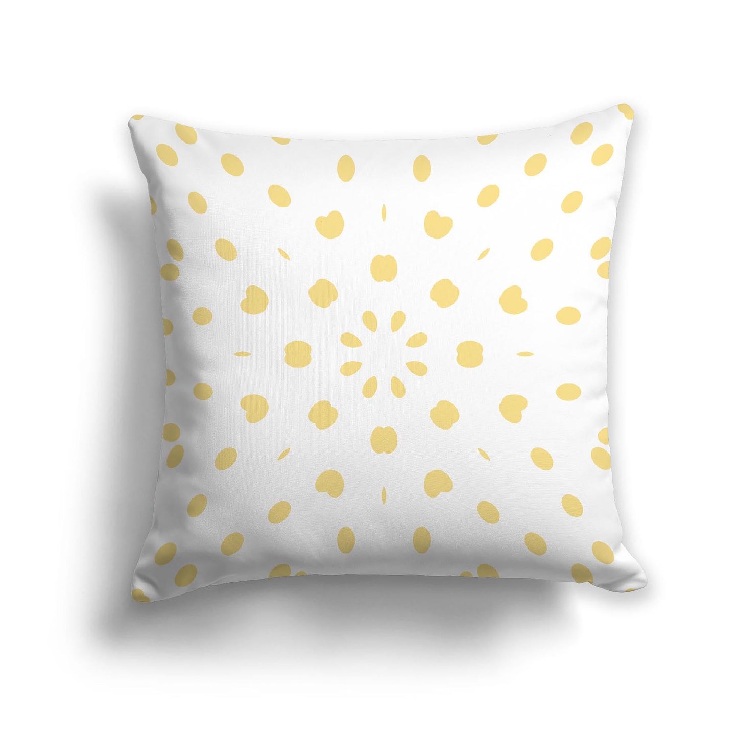 Off-White Cotton Canvas Cushion Covers with Yellow Burst Pattern on Front, CACU-CC-1381-231, 56 x 56 cm, 22 x 22 inches