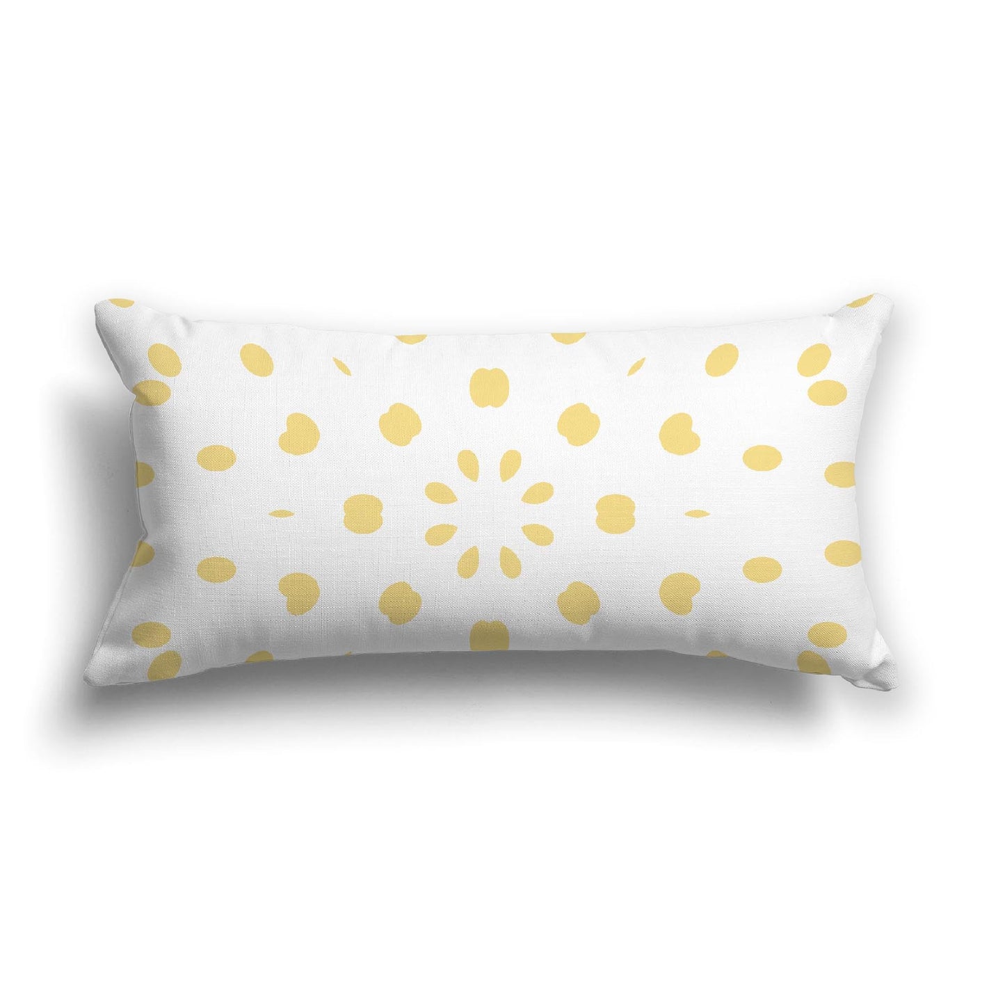 Off-White Cotton Canvas Cushion Covers with Yellow Burst Pattern on Front, CACU-CC-1381-231, 61 x 30 cm, 24 x 12 inches