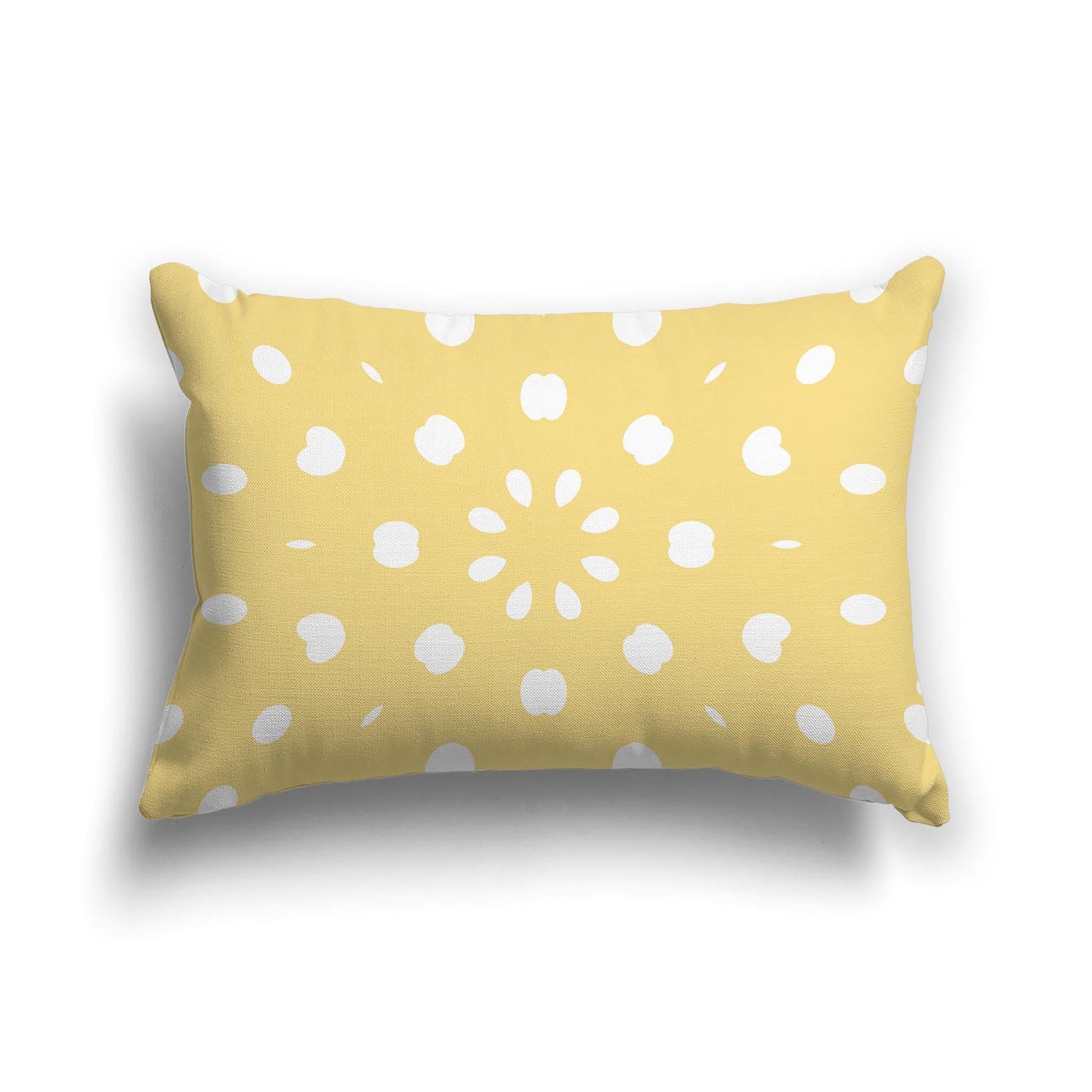 Yellow Cotton Canvas Cushion Covers with Off-White Burst Pattern on Front, CACU-CC-1381-232, 51 x 36 cm, 20 x 14 inches