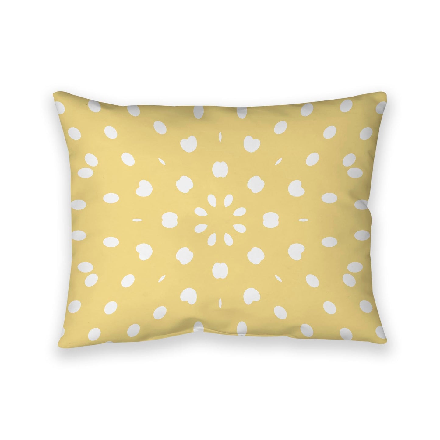 Yellow Cotton Canvas Cushion Covers with Off-White Burst Pattern on Front, CACU-CC-1381-232, 66 x 51 cm, 26 x 20 inches